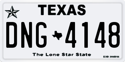 TX license plate DNG4148