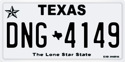 TX license plate DNG4149