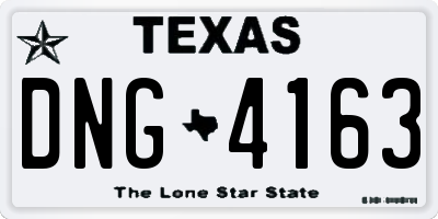 TX license plate DNG4163