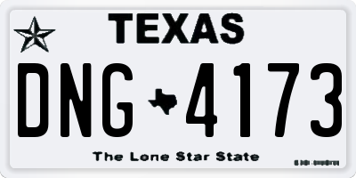 TX license plate DNG4173