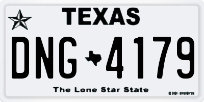 TX license plate DNG4179