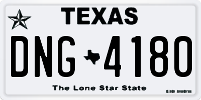 TX license plate DNG4180