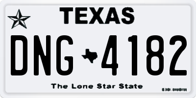 TX license plate DNG4182