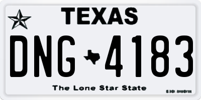 TX license plate DNG4183