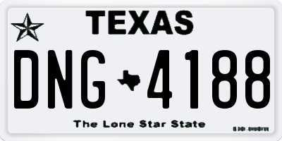 TX license plate DNG4188