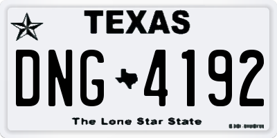TX license plate DNG4192