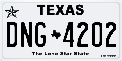 TX license plate DNG4202