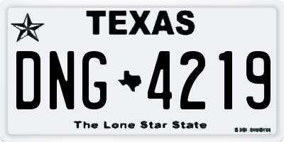 TX license plate DNG4219