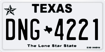 TX license plate DNG4221