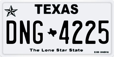 TX license plate DNG4225