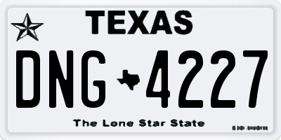 TX license plate DNG4227