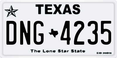 TX license plate DNG4235