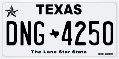 TX license plate DNG4250