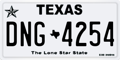 TX license plate DNG4254