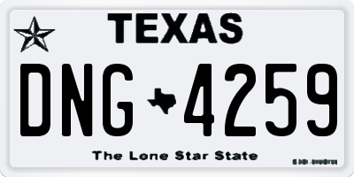 TX license plate DNG4259