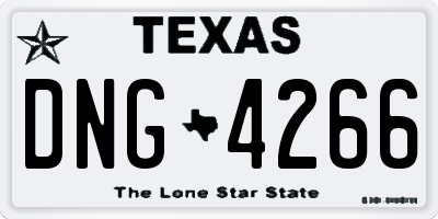 TX license plate DNG4266