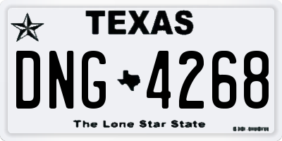 TX license plate DNG4268