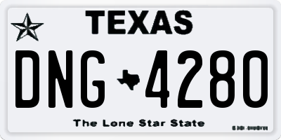 TX license plate DNG4280