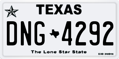 TX license plate DNG4292