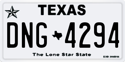TX license plate DNG4294