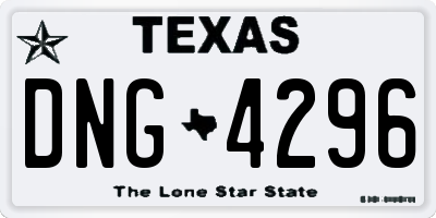 TX license plate DNG4296