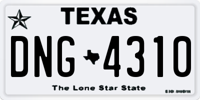 TX license plate DNG4310