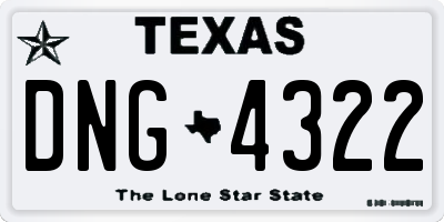 TX license plate DNG4322