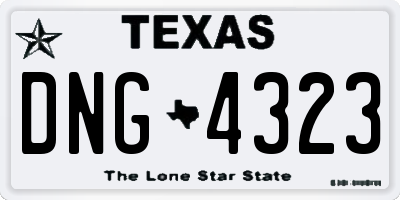 TX license plate DNG4323