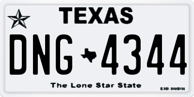 TX license plate DNG4344