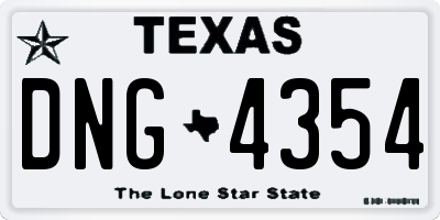TX license plate DNG4354