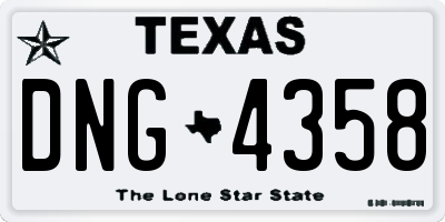 TX license plate DNG4358