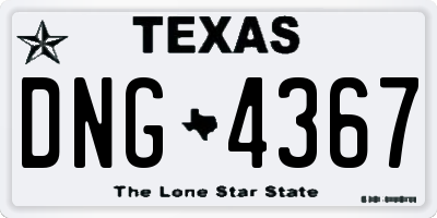 TX license plate DNG4367