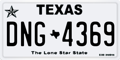 TX license plate DNG4369