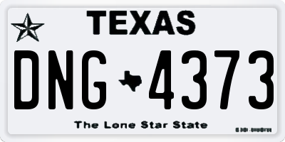 TX license plate DNG4373