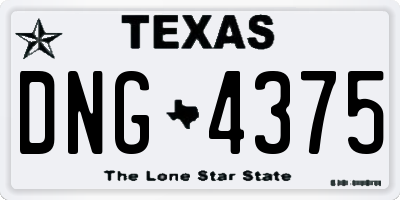 TX license plate DNG4375