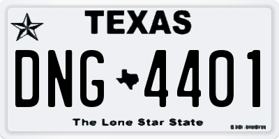TX license plate DNG4401