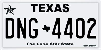 TX license plate DNG4402