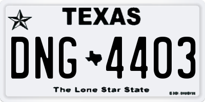 TX license plate DNG4403