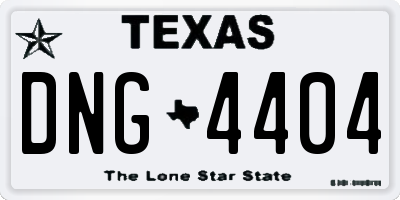TX license plate DNG4404