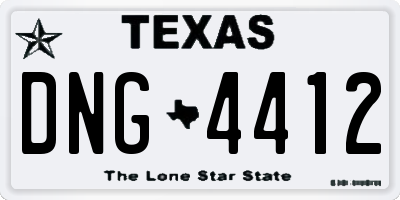 TX license plate DNG4412