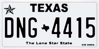 TX license plate DNG4415