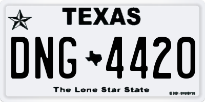 TX license plate DNG4420