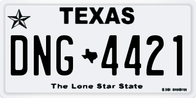 TX license plate DNG4421