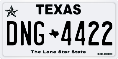 TX license plate DNG4422