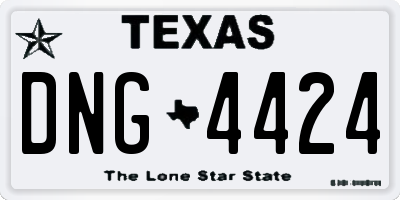 TX license plate DNG4424