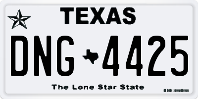 TX license plate DNG4425