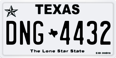 TX license plate DNG4432