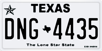 TX license plate DNG4435