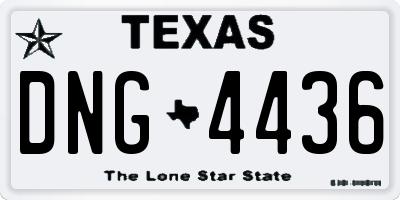 TX license plate DNG4436