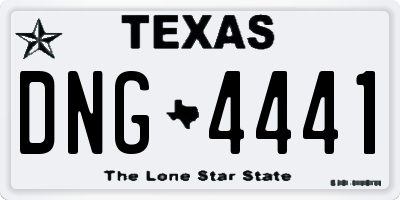 TX license plate DNG4441